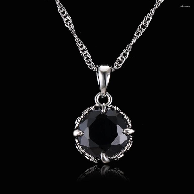 

Chains Luxury Female Round Crystal Pendant Necklace Charm Chain Hip Hop Jewelry For Women Cute Zircon