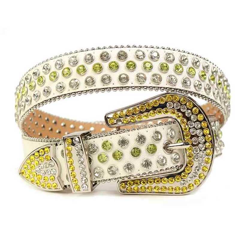 

Designer belts 2023 Rhinestone Western Cowboy Cowgirl Diamond Studded Luxury Bling Chic Crystal Belts For Woman Man factory outlet