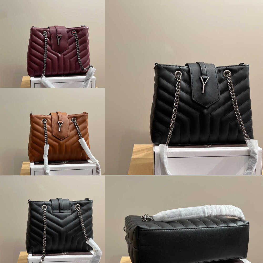 

Evening Bags top shoulder bag crossbody designers women chain hand Classic Stripes Shopping Totes messenger purses leather hands 230220, Black