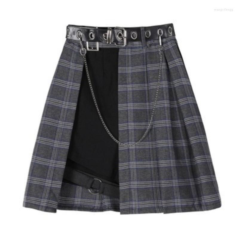 

Skirts Summer Sexy Pleated Short Skirt Female Detachable Split High Waist A-line Thin Loose Package Half-length, Blue