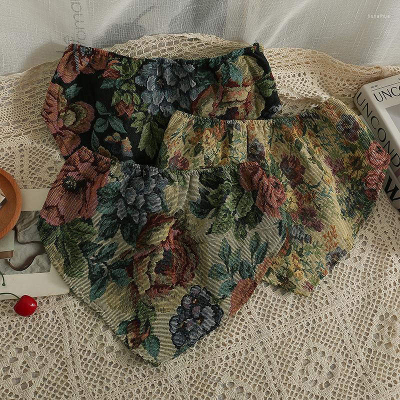 

Women's Tanks Chic Floral Print Tube Top Sexy Ruffles Strap Crop Strapless Camis Off Shouler Corset Bustier Korean Fashion Women Clothing, Black