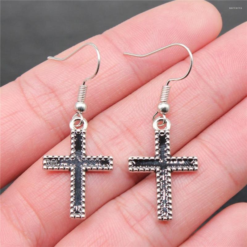 

Dangle Earrings Korean Fashion Vintage Gothic Black Cross Drop Earring For Women Statement Retro Piercing Goth 2023 Trend Jewelry