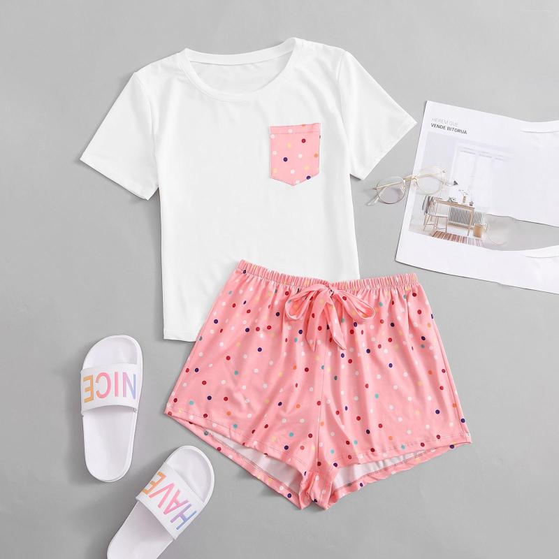 

Women' Sleepwear Women' Cute Cartoon Print Short Set Pajamas For Women Pajama Sweet Sleeve T Shirts & Shorts Summer Pijama, Pk