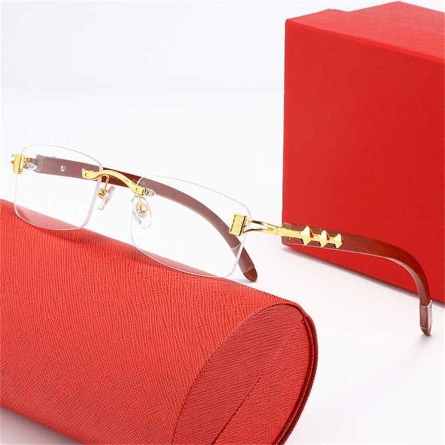 

new leg women's frameless fashion sunglasses men's trend wooden glasses