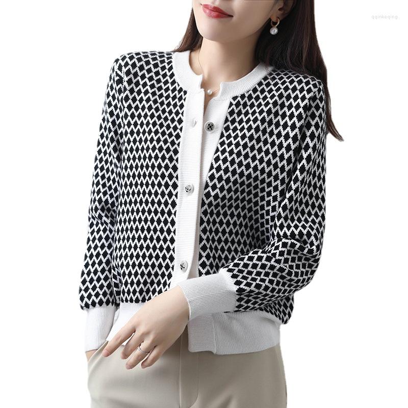 

Women's Knits Korea Version Spring Autumn Fashion Sweater Women's Knitted Cardigans Female Woman Tops Clothes, Black
