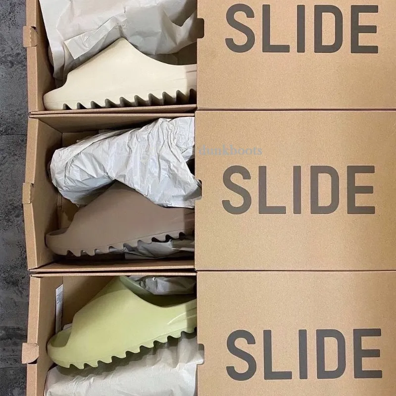 

With Box Yeezzys Designer Slides Foamrunner Men Woman Sandals Mx Carbon Moon Grey Glow Green Soot Onyx Black Bone Resin Desert Sand Vermi Zd, 13
