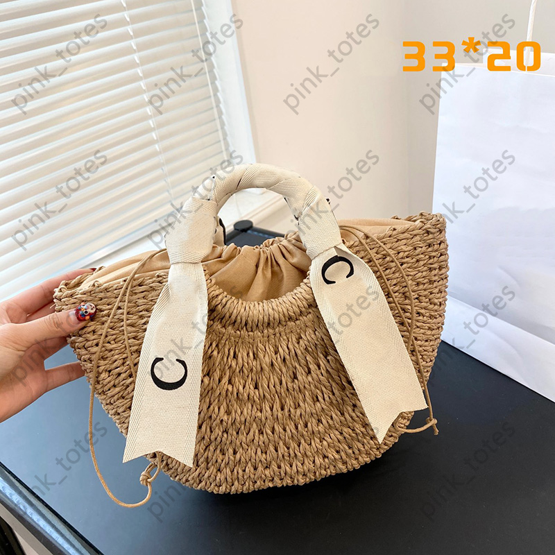 

Beach Totes Designer Straw Knitted Bucket Bag For Women Luxury Handbags Womens Fashion Summer Cross body Bags Vacation Tote Handbag 3 Size, As pics