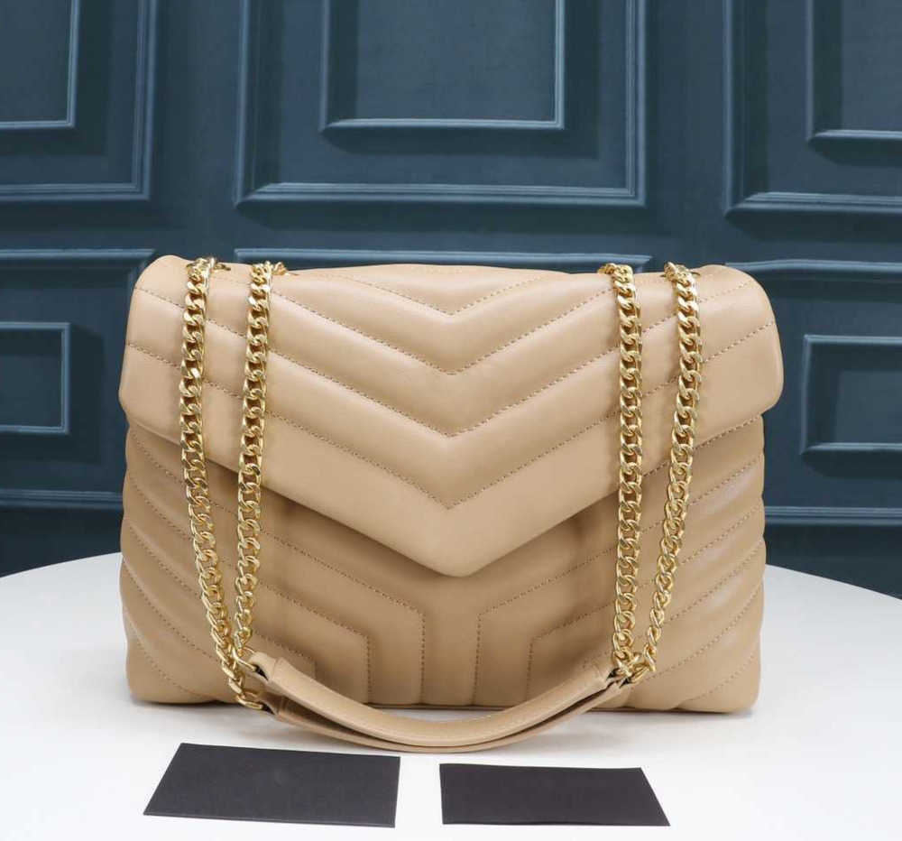 

Evening Bags Top quality Designer LOULOU Shoulder Bag Matelasse Calfskin Y-Quilted Overstitching Leather And Grosgrain Lining Large-capacity Message 00, Black silver chain