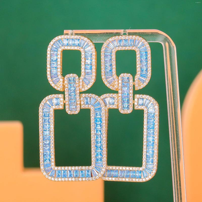 

Dangle Earrings Janekelly Luxury Cute Yellow Lemon Shiny For Women Fine Jewelry Full CZ Bridal Wedding GIFT 2023