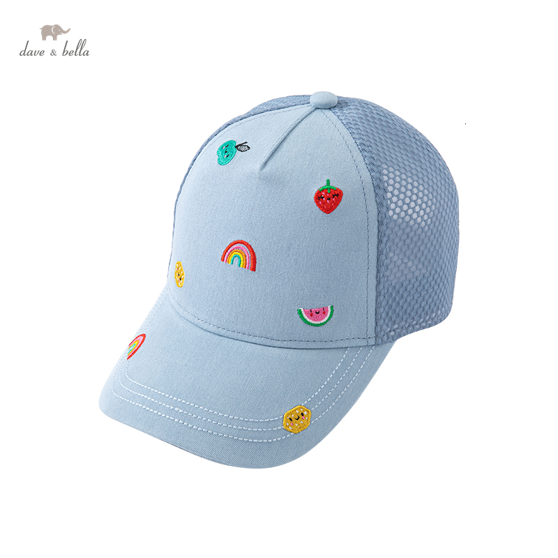 

Caps Hats DB2221507 dave bella summer born baby girls fashion cartoon embroidery hat cute children girl hat 230313, Sky blue