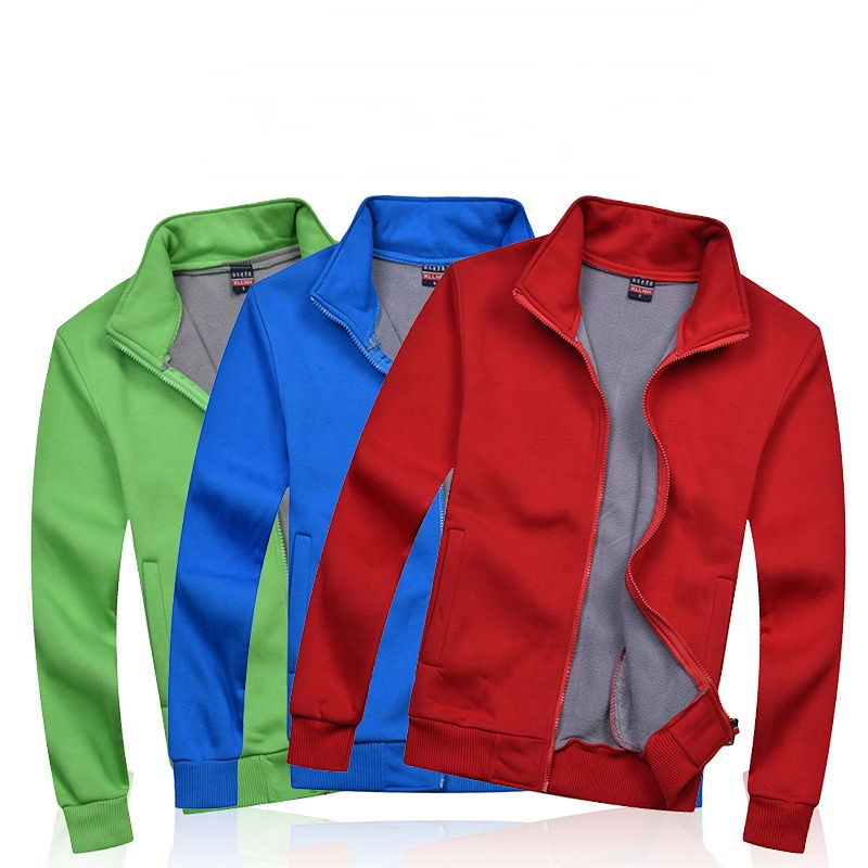 

Men' and Women' Cashmere Sweater Zipper Stand Collar Solid Color Plush Jacket Loose Classmate Party Jacket, Purple