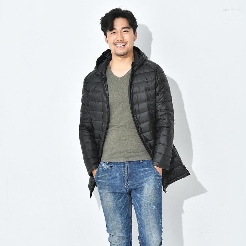 

Men' Down Mens Warm Coat Hooded Parka Puffer Jacket Full Zip Long Winter Outwear With Hoodie, Black
