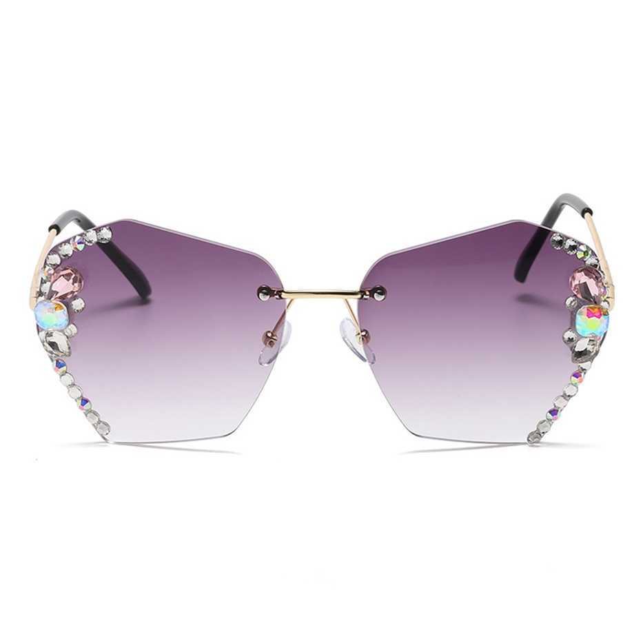 

Sunglasses 2023 new Women's fashion anti ultraviolet diamond big face thin net red tide glasses