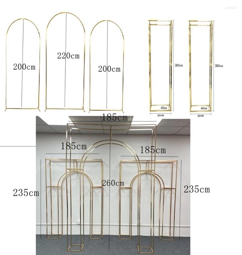 

Party Decoration 8pcs Shiny Gold Double Arch Artificial Flower Display Stand Wedding Stage Welcome Aisle Door Backdrops Birthday Balloons
