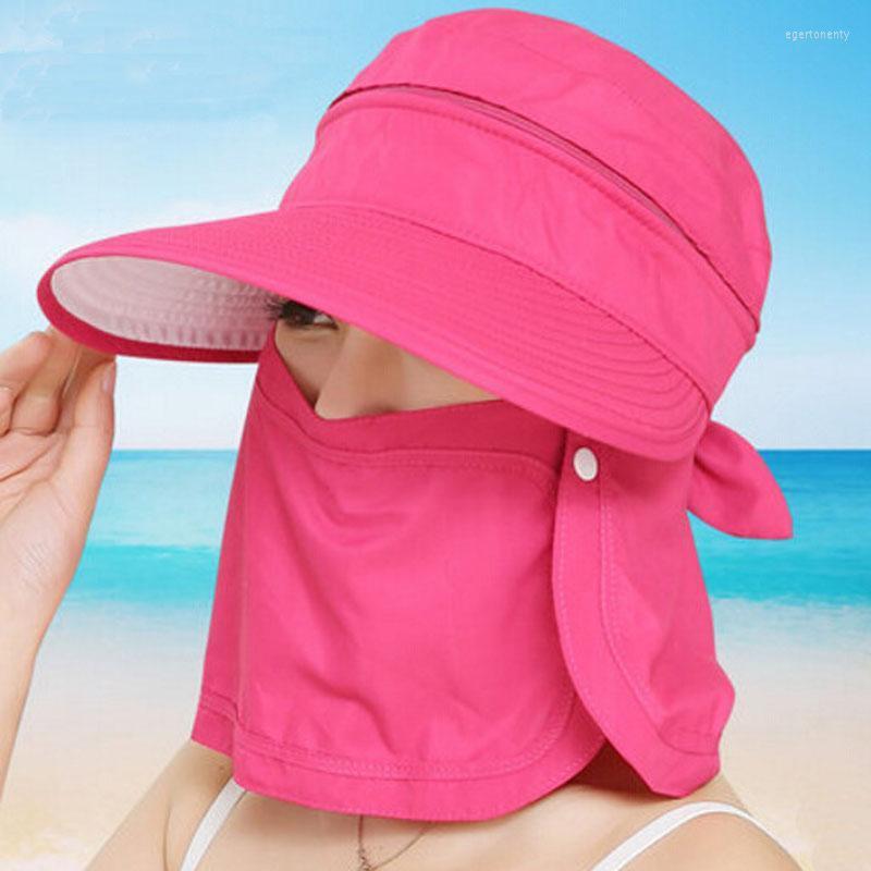 

Wide Brim Hats Women Outdoor Foldable UV Protection Adjustable Sun Hat Fashion Summer Ladies And Caps Beach Dual Use Eger22, Sky blue
