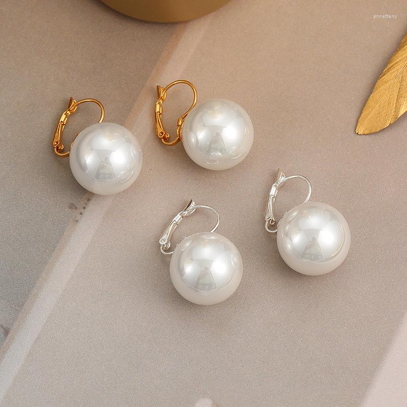 

Hoop Earrings HangZhi 2023 Korean Dangle For Women Geometric Pearl Elegant Sweet Women's Anniversary Jewelry Gifts