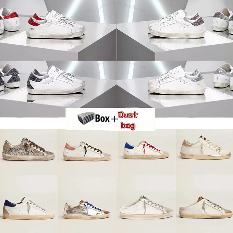 

2023 Luxury Classic Sneakers New Release Casual Shoe Super Star Golden Sequin White Do-Old Dirty SHOES Designer, # 8