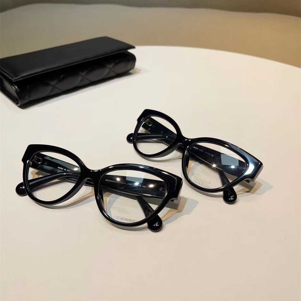 

Sunglasses 2023 new Small Butterfly Cat's Camellia Flower Black Love Pearl Flat Eye Frame CH3436