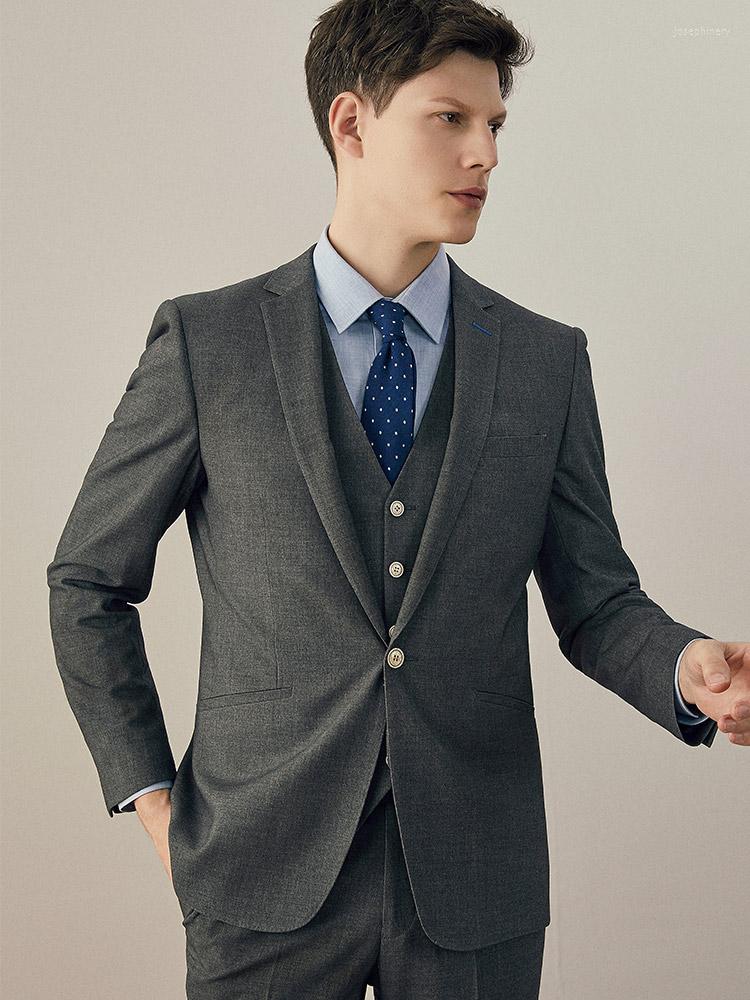 

Men's Suits (Jacket Pants Vest) Arrival Gray Casual Business Profession Formal Wear Groom Wedding For Men Three Pieces