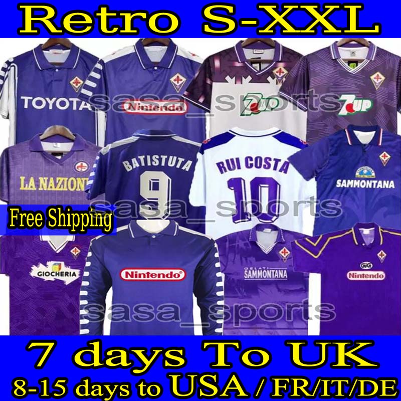 

Retro Soccer Jerseys EDMUNDO BATISTUTA RUI COSTA Home Football Shirt Camisas de Futebol 89 90 91 92 93 94 95 96 97 98 99 00 Fiorentina 2000, 97-98 home-5031