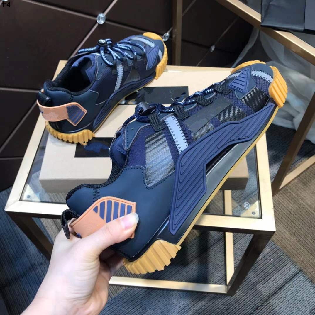 

Fashion Best Top Quality real leather Handmade Multicolor Gradient Technical sneakers men women famous shoes Trainers size35-46 M KJK rh4000003