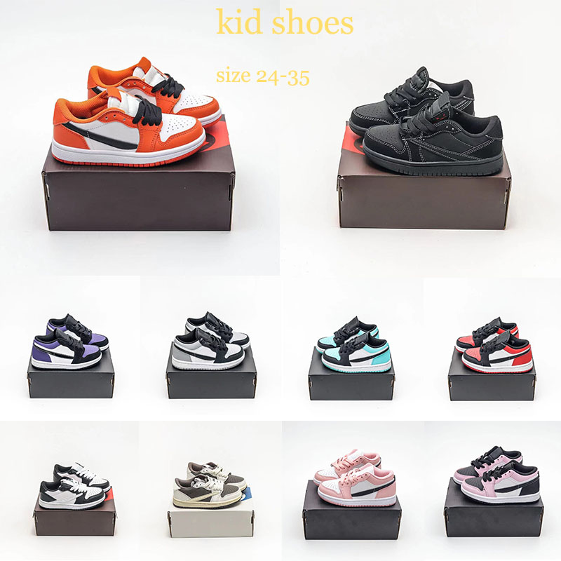 

Top Jumpman 1 kids Sneakers low Basketball Shoes 1s boys Trainers kid Designers bred toe Reverse Mocha Light Smoke Grey girl Sports Jogging Original J1 Breathable, 21
