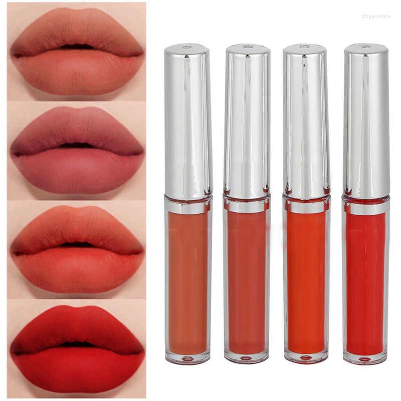 

Lip Gloss 4Pcs Matte Moisturizing Liquid Lipstick Set Waterproof Long Lasting Fog Glaze Kit Makeup Cosmetics, 03