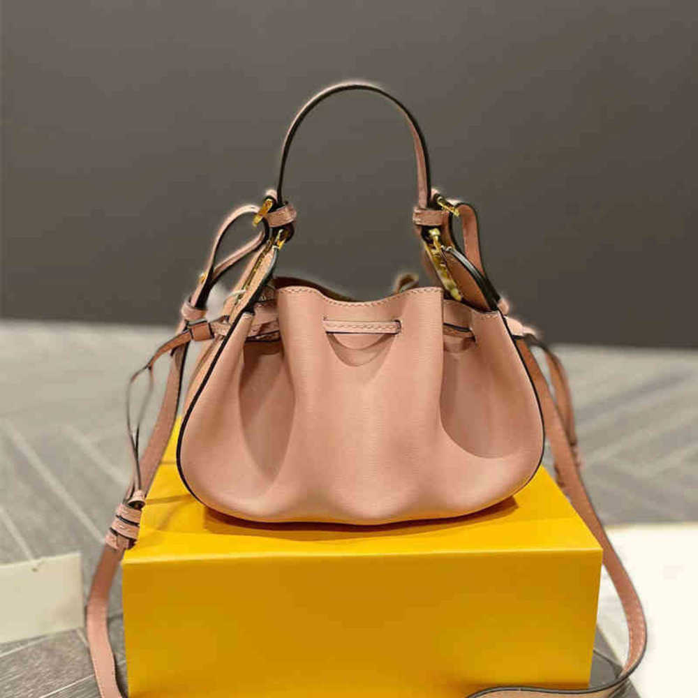 

Vintage Drawstring Shoulder Bag Women Luxury Leather Crossbody Bags Lady Purse Handbags 220819, Pink