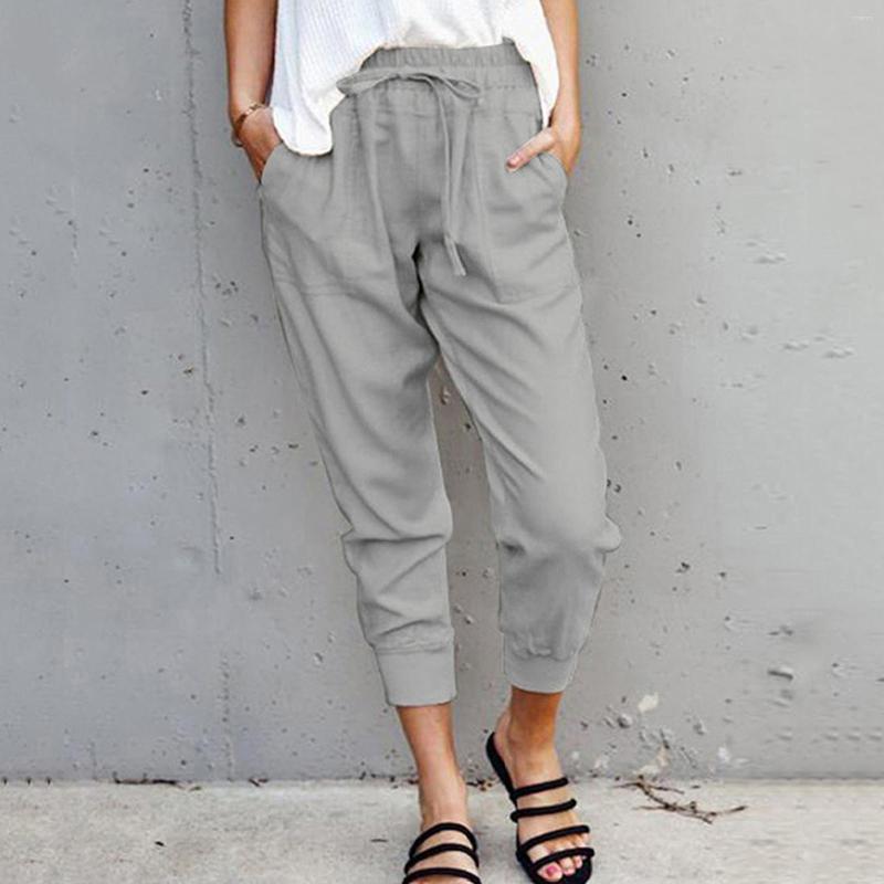 

Women' Pants For Women Casual Linen Solid Color Pant Trouser Black Athletic Womens