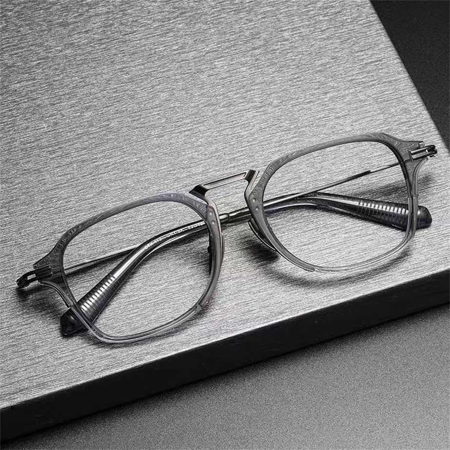 

Sunglasses 2023 new DTX413 manual optical pure titanium square plate tortoiseshell flat myopia eyeglass frame