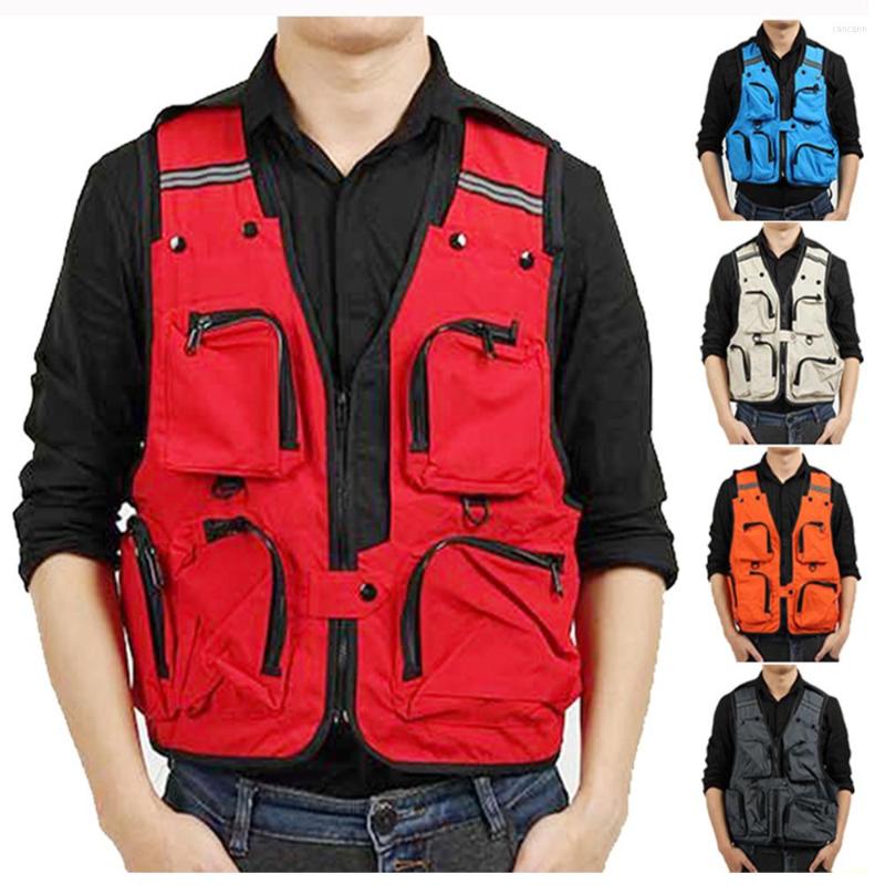 

Hunting Jackets Outdoor Fishing Vest Quick-drying Breathable Multi-pocket Mesh Jacket Riding Mountaineering Pography Leisure, Gray