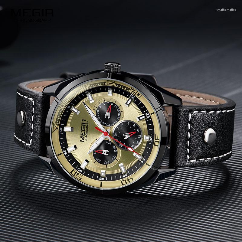 

Wristwatches MEGIR Creative Army Military Watches Men Quartz Sport Wrist Watch Clock Relogio Masculino Erkek Kol Saati 2072, Ml2072g-blue