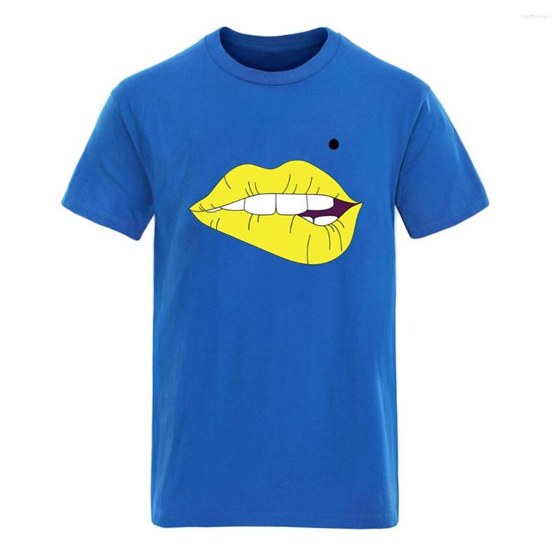 

Men' T Shirts Sexy Mouth Print Short Sleeve Round Neck Mens Tshirt Fashion Harajuku Tops Tees -3XL Hipster 2023 Arrival Graphic Camisetas, Black 6