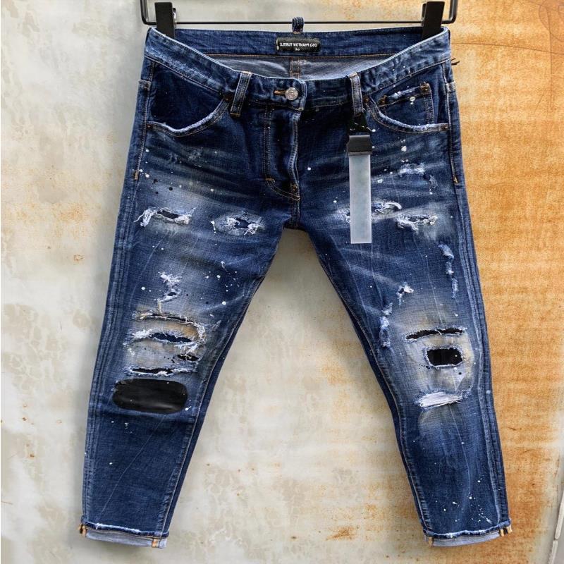 

Pants DSQ PHANTOM TURTLE Men's Jeans Mens Luxury Designer Jeans Skinny Ripped Cool Guy Causal Hole Denim Fashion Brand Fit Jeans M Hbqf, As picture