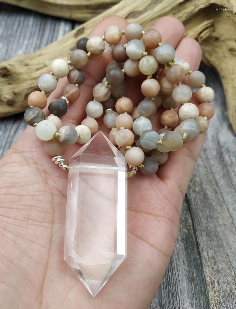 

Pendant Necklaces YA4028 Natural Quartz Point Sunstone Beads Handmade Necklace