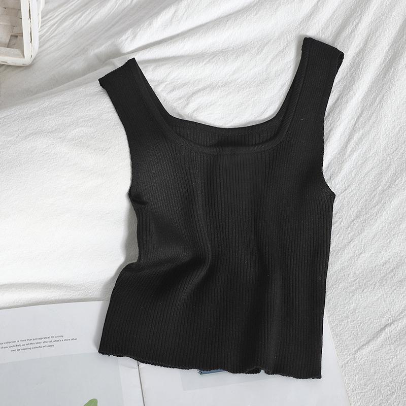 

Women's Tanks Camisole Korean Fashion Crop Top Mujer Cute Tops Women Summer 2023 Women's Tank Slim Fit Solid Knit Cropped Female, Pink
