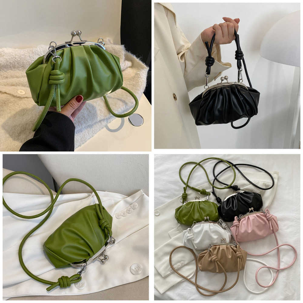 

Fashion Simple Fold Cloud Shoulder Bags for Female New Dinner Crossbody Bags Solid Color Pu Leather Famous Brand Bags 230308, Black