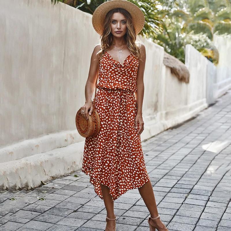 

Casual Dresses Women Summer Dress Leopard Slip Sundresses Bohemian Sleeveless Backless Women' Clothing 2023 Vacation Vestidos De Verano, Ivory