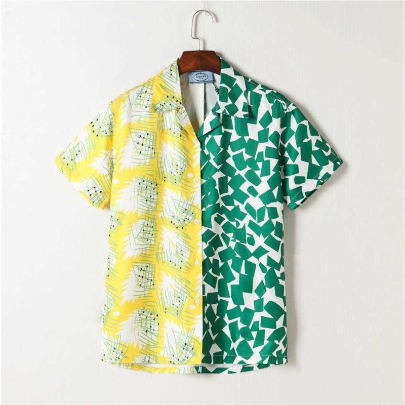

T Shirts 2022 Mens Summer Designer Shirts Fashion BAROCCOFLAGE Hawaii Floral Print Casual Shirt Men Slim Fit Short Sleeve Beach Clothi Qsmi