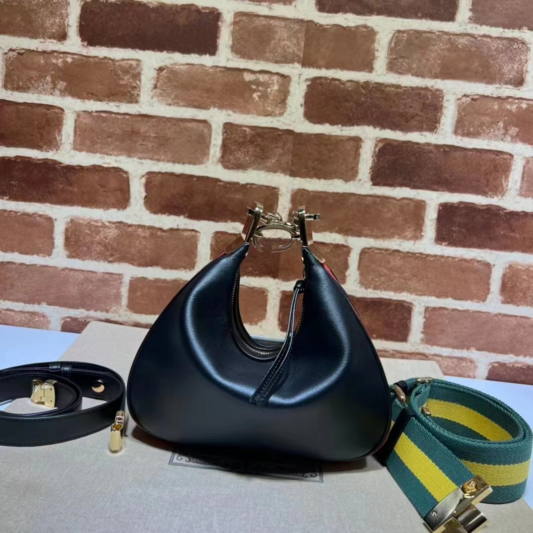 

Designer handbag Attache series double G single shoulder bag inclined bag, hand bag leather handbag fashion, White