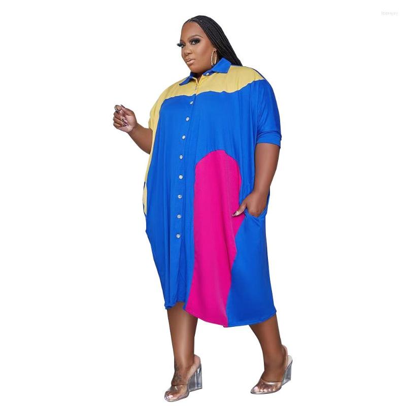 

Ethnic Clothing African Dresses For Women Spring Autumn Half Sleeve Polyester Knee-length Dress Clothes XL-5XL