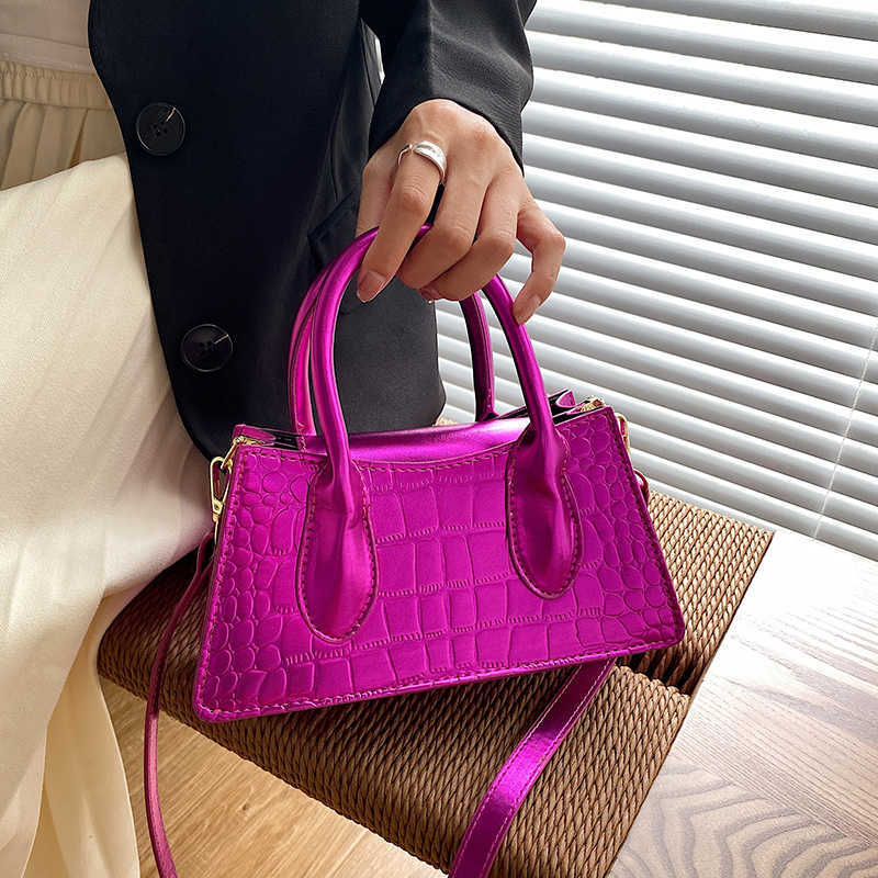 

nxy Y2k Style Metallic Top Handle Stone Pattern Leather Small Crossbody Bags for Women Luxury Brand Party Short Handle Handbags 230308, Green