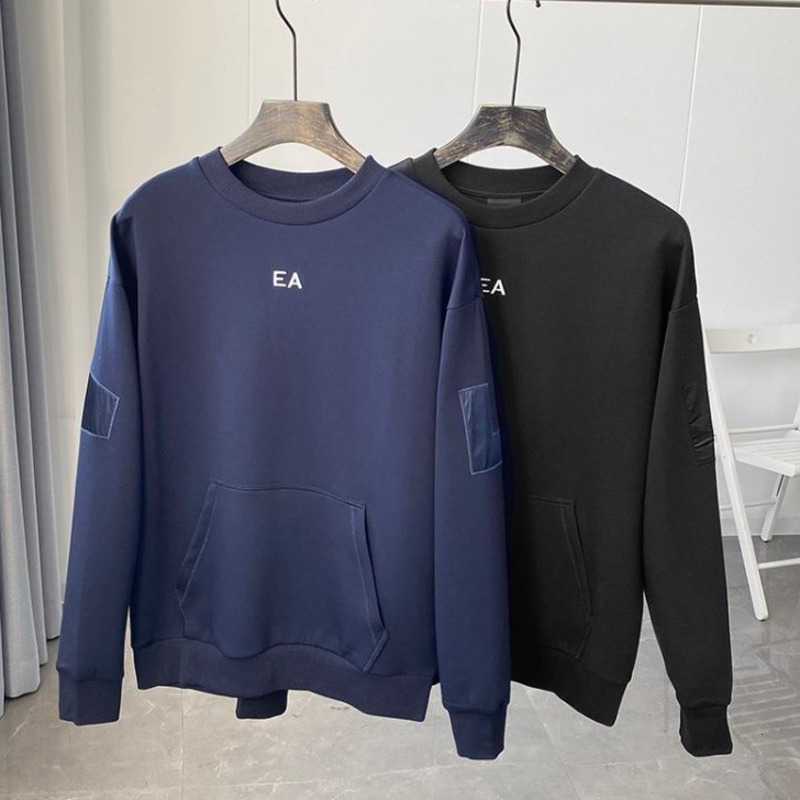 

Oversize sweatshirt men women sweaters ea designer sweater long sleeved tshirt 3d embroidered hoodie round-neck pullover coat, Black