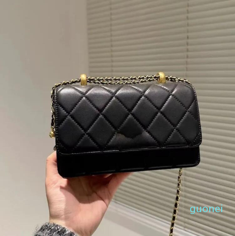 

Designer Bags Shoulder Messenger Bag Mini Bag Flap Early Autumn Woc Sheepskin 19cm Quilted Solid Hasp Waist Square Women Luxury Handbags Little Golden Ball, Empty box
