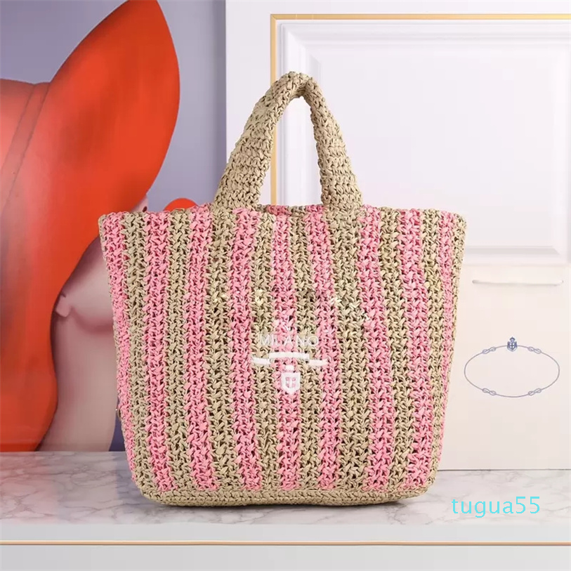 

Beach Bags women Handbags Purse Classic Fashion Embroidered Letters Woven Straw