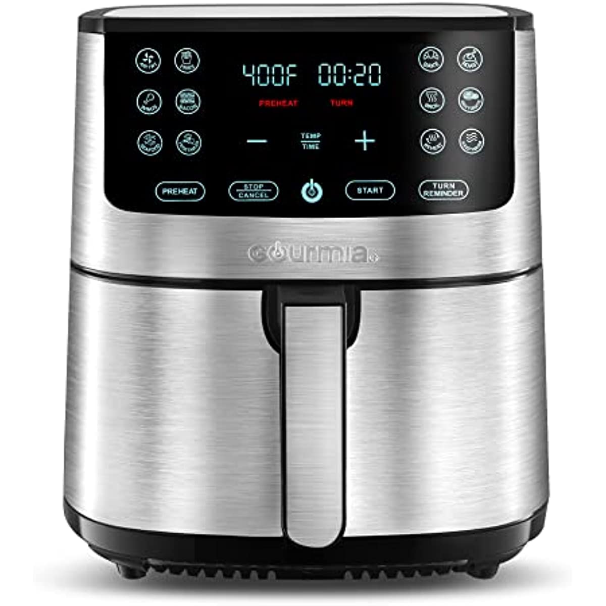 

Gourmia Air Fryer Oven Digital Display 8 Quart Large AirFryer Cooker 12 Touch Cooking Presets, XL Air Fryer Basket 1700w Power Multifunction GAF838