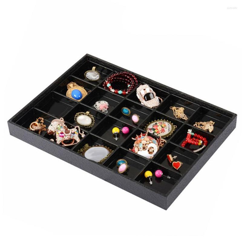 

Jewelry Pouches 20-Compartments Watch Earrings Necklace Drawer Organizer Display Tray Jewellery Storage Box Case