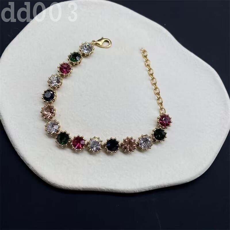 

Retro charm bracelet homme luxury bracelets designer for women colourful crystal beads metal chain vintage mens bracelet daily couple jewelry ZB012 Q2