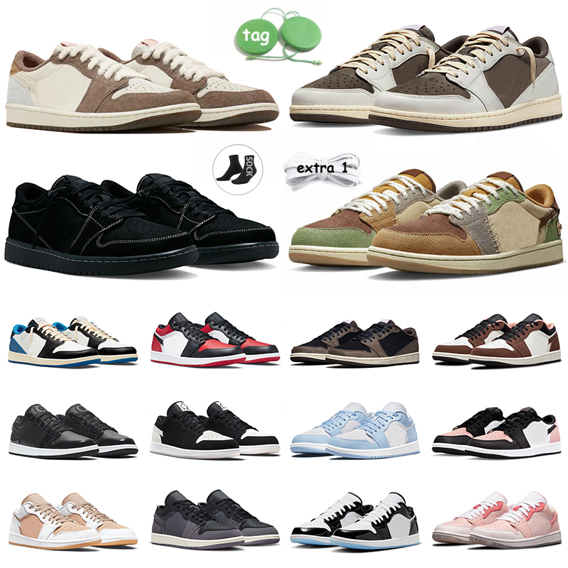 

Jumpman Retro 1 Low Basketball Shoes Top Quality Travis Scotts 1s Reverse Mocha Black Phantom Zion Williamson Voodoo Year Of The Rabbit Panda Mens Womens Sneakers, 36-46 travis scotts reverse mocha