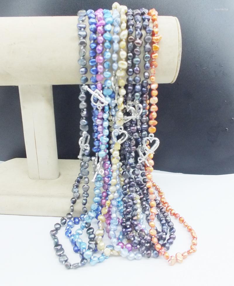 

Choker Exclusive Wholesale 10PCS 3-4MM Natural Baroque Pearl Necklace 17"